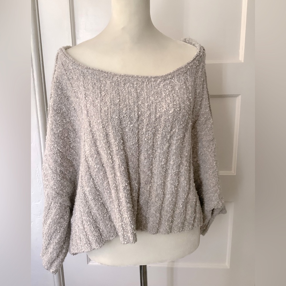 FREE PEOPLE Good Day Cropped Pullover Marled Gray Sweater Size S - Picture 11 of 13